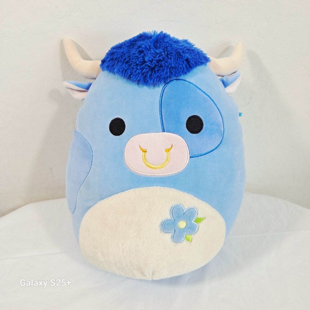 Squishmallows Bermayeh Blue Bull 12" Easter Plush Highland Cow
